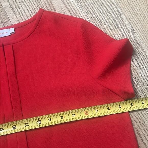 Tory Burch Womens Keyhole Textured Crepe Blouse Top Red Size Small - Picture 9 of 10